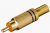 RCA штекер под винт металл GOLD черный на кабель