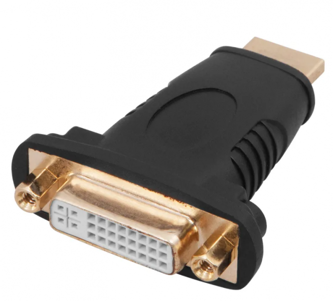 Переходник HDMI штекер – DVI-D гнездо (GOLD)