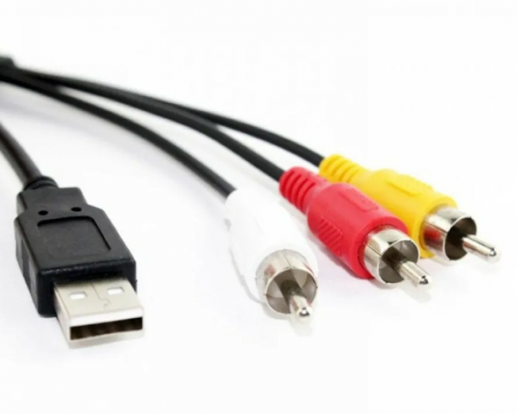 Шнур  штекер  USB  -  3 RCA      1.5 м