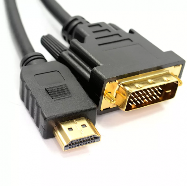Шнур штекер HDMI - штекер DVI-D(24+1), 1,5 м, 2 феррита