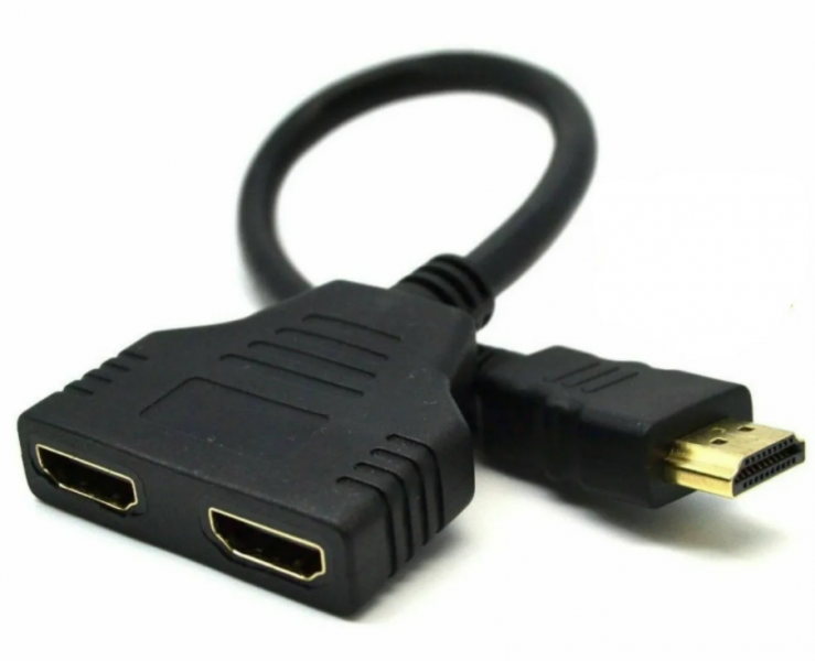 Разветвитель HDMI штекер - 2 HDMI гнезда пластик L: 0,2 м