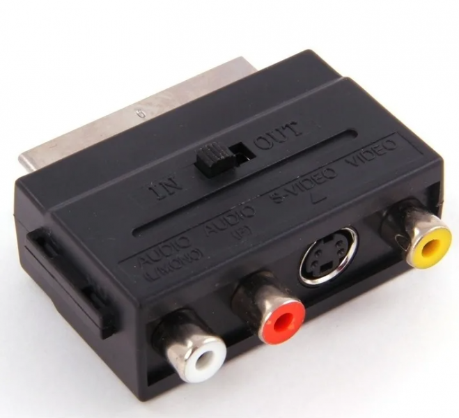 Переходник штекер Скарт - гнездо 3 RCA  ( IN )
